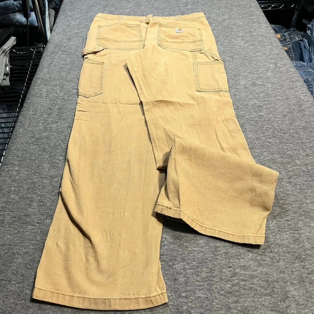 Carhartt Mens Original Fit Tan Duck Canvas Carpenter Work Pants 32x30 Utility